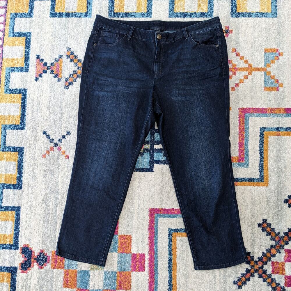 Lane Bryant Venezia Womens 24S Short Straight Dark Wash Jeans NWOT